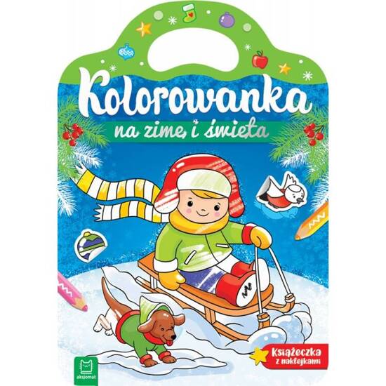 Kolorowanka na zimę i święta. Książeczka z naklejkami KS0839