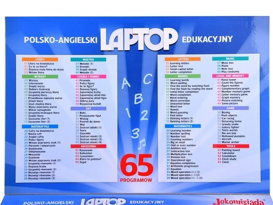 Laptop edukacyjny polsko angielski 65funkcji ZA3321