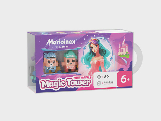 Marioinex Klocki mini wafle Księżniczka Magiczna wieża 80el figurki ZA5494