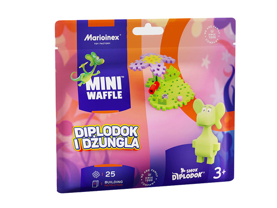 Marioinex Smok Diplodok i Dżungla Mini waffle 25ele + figurka  ZA5495