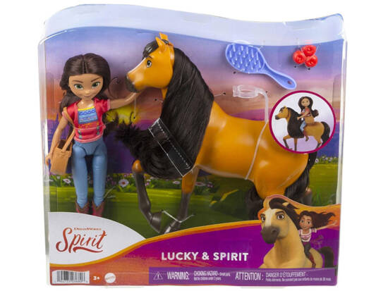 Mattel Lalka + koń Mustang Duch wolności Spirit Lalka na koniu ZA4924