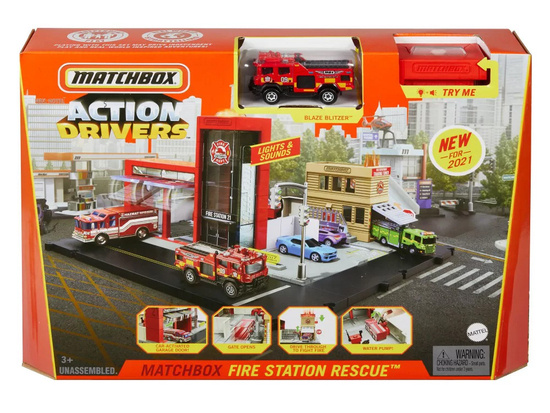 Mattel Matchbox Zestaw Straż Pożarna + Auto Jednostka Strażacka ZA5526