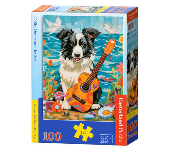 Puzzle 100 B-111268 Collie, Guitar and the Sea