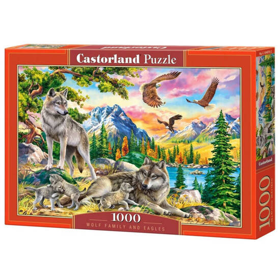 Puzzle 1000-elementów Wolf Family and Eagles 