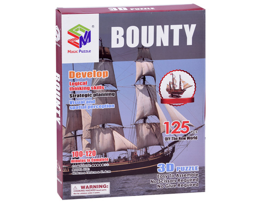 Puzzle 3D statek Bounty okręt morski 125 el ZA2599