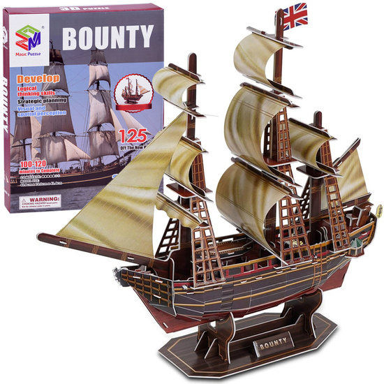 Puzzle 3D statek Bounty okręt morski 125 el ZA2599