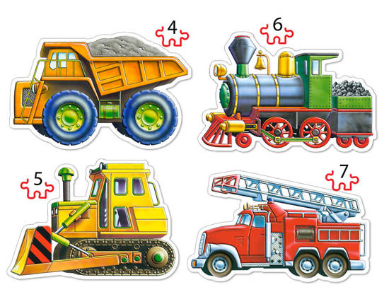 Puzzle 4w1 4,5,6,7-elementów Vehicles