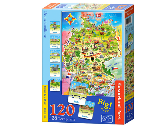 Puzzle Mapa Niemiec 120 elementów+quiz GRATIS Puzzle 300el. Kolejka CA0037