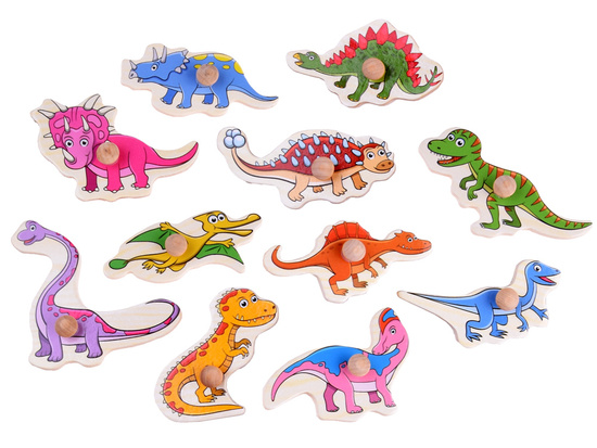 Puzzle drewniane dinozaury 11 ele. układanka drewniany sorter ZA4723