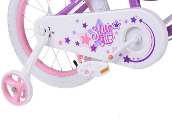 RoyalBaby Rower dziecięcy STAR GIRL 14" koszyk kółka boczne pchacz RB14G-1
