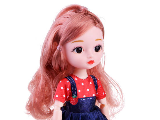 Śliczna lalka laleczka ruchome kończyny długie włosy 24 cm  ZA4655