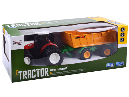 Traktor na pilota gumowe koła + przyczepa  RC0601