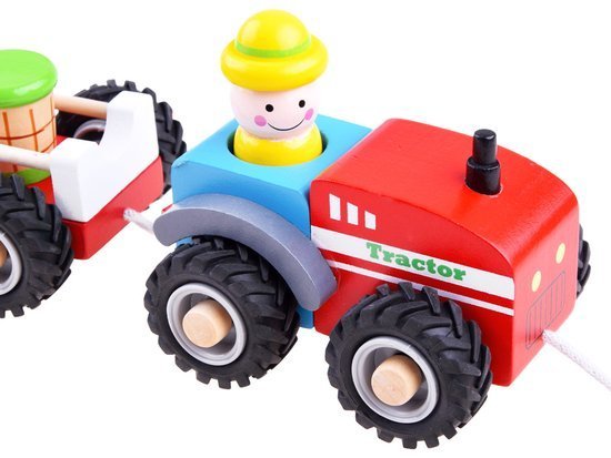 Traktor z przyczepą drewniana Kolejka farma ZA3566