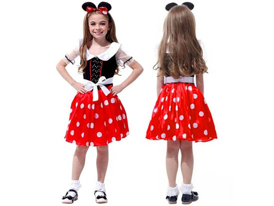 Uroczy Kostium Strój Myszki Minnie dla Dziewczynki przebranie L/XL ZA5280