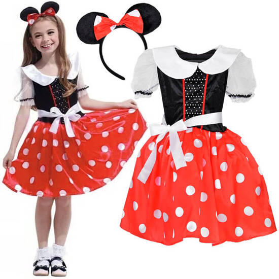 Uroczy Kostium Strój Myszki Minnie dla Dziewczynki przebranie L/XL ZA5280