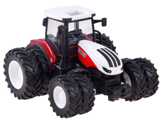 Zdalnie sterowany Duży CZERWONY TRAKTOR z przyczepą + Światło RC0602