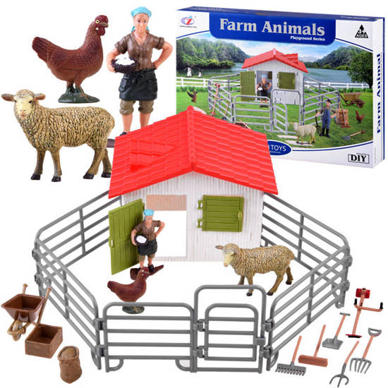 Zestaw farma stodoła figurki zwierząt owca ZA4297B