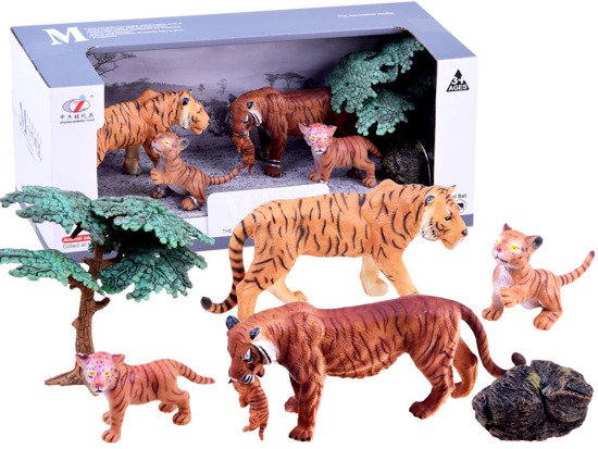 Zestaw zwierząt Figurki safari TYGRYS 4szt ZA2990