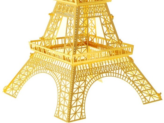Złote Metalowe Puzzle 3D Wieża Eiffla ZA1716